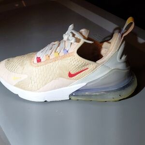 Nike Air Max 270 Cream Multi-Color Swoosh Sneakers
